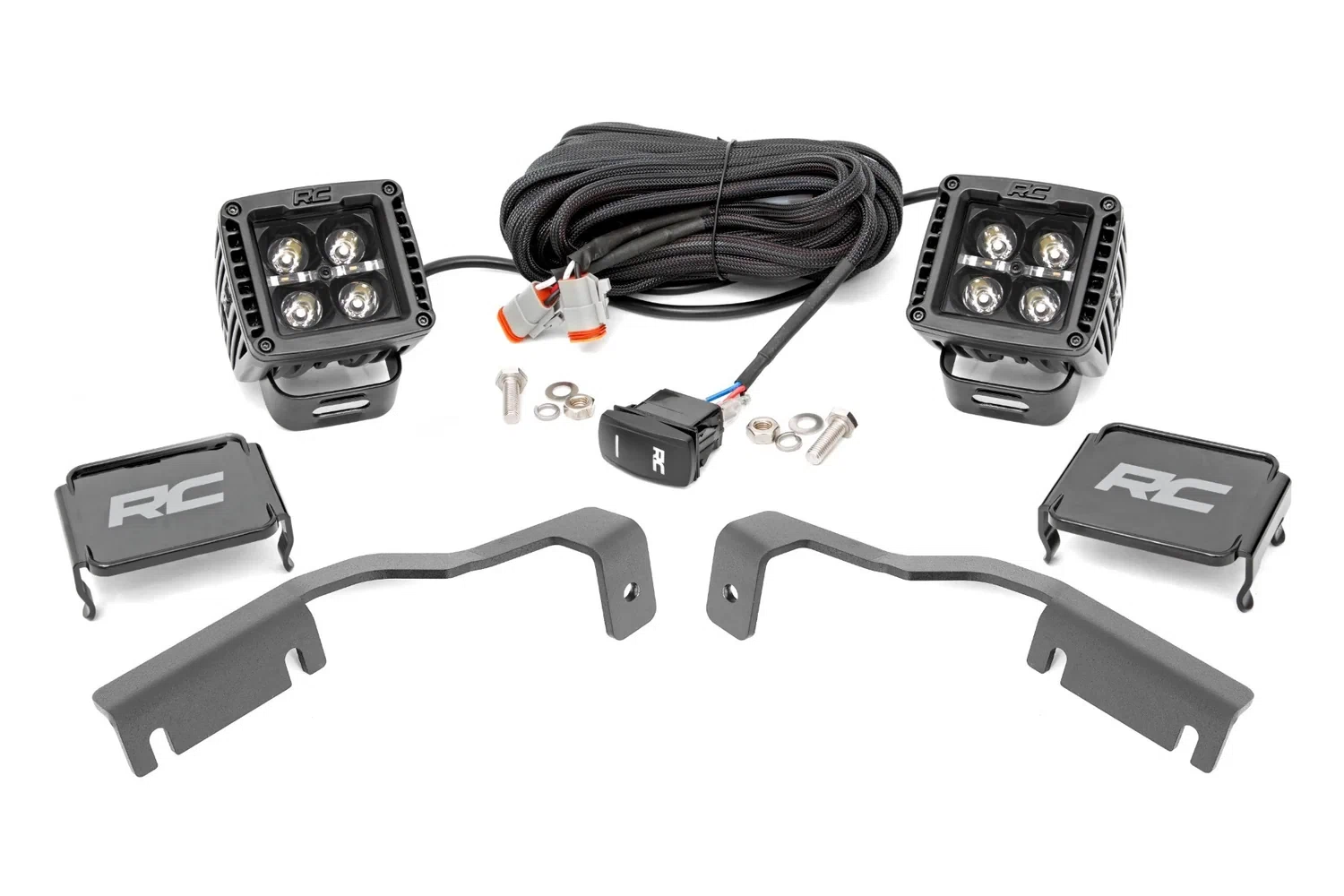 Fits Nissan Frontier(22-24) LED Light Ditch Mount 2_ Black Pair White DRL 71066